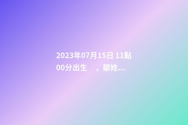 2023年07月15日 11點00分出生，鄒姓起什么名字好聽？名字要八字